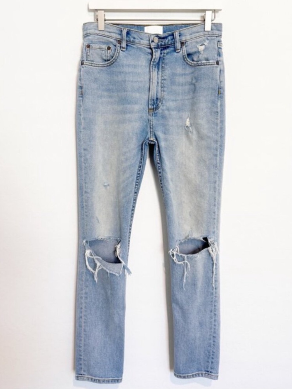 Boyish Zachary‎ Jeans Size 27 Blue Light Wash High Rise Distressed Ripped Grunge